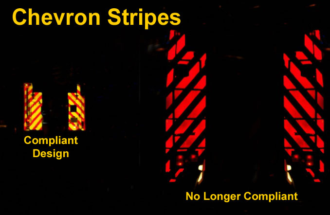 chevron stripes for nfpa 1901 compliant reflective patterns