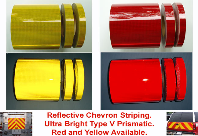 Reflective Chevron Panels  Fire Truck Chevrons in Printed Reflective Vinyl